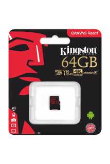 Карта памяти Kingston Canvas React microSDXC [64GB]